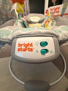 Bright Starts Baby Bouncer with Teal Accents